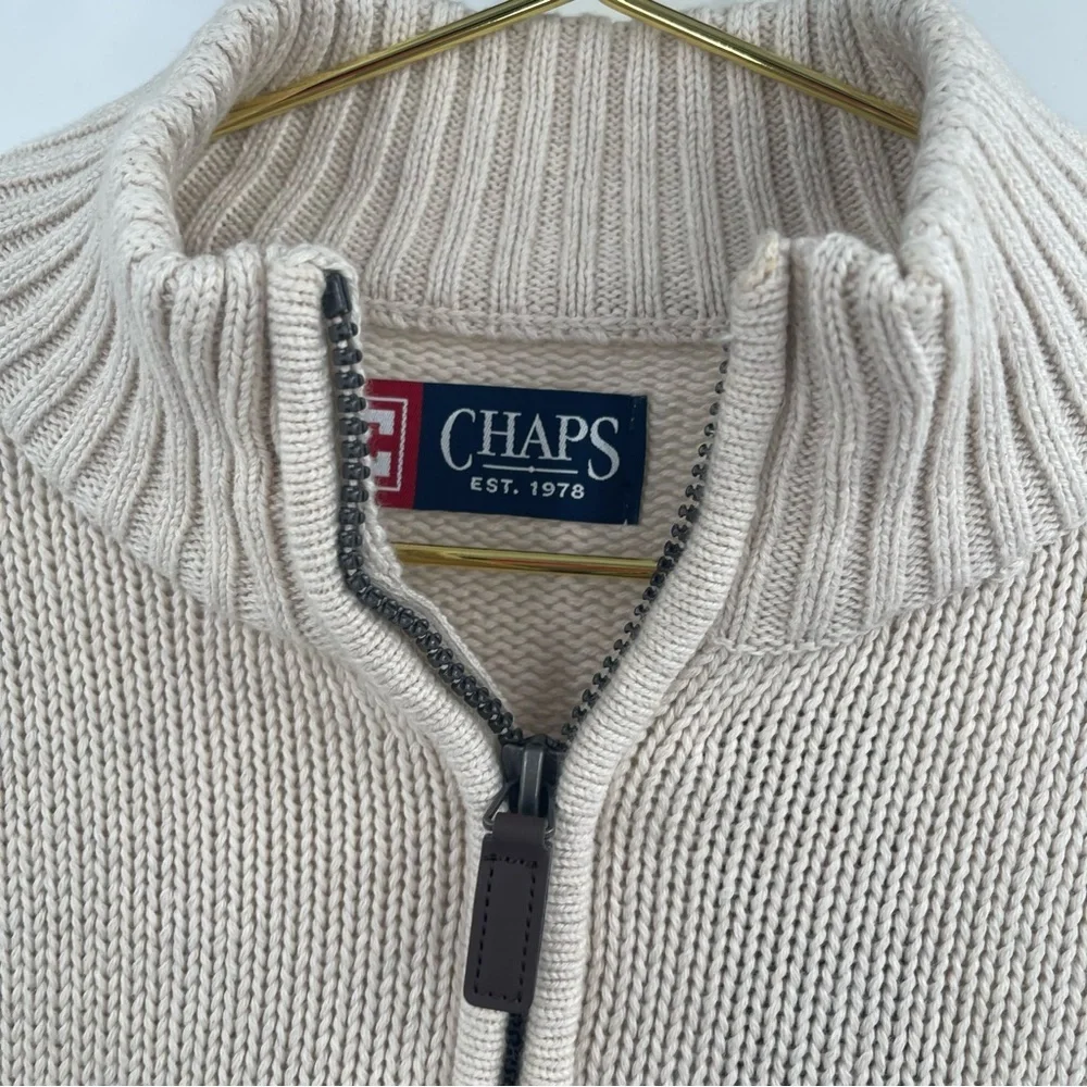 ✨NWT Chaps men's cotton knit quarter-zip mock neck sweater medium
